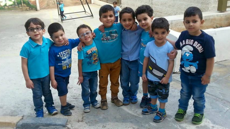 Students taking part in Blue Day