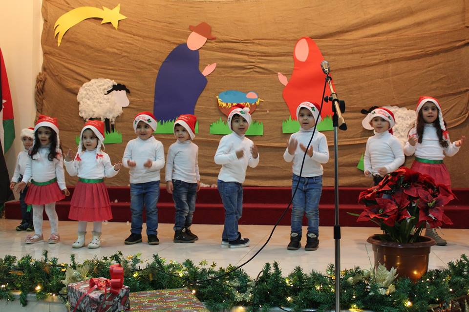 The kindergarten class performing at the Christmas pageant