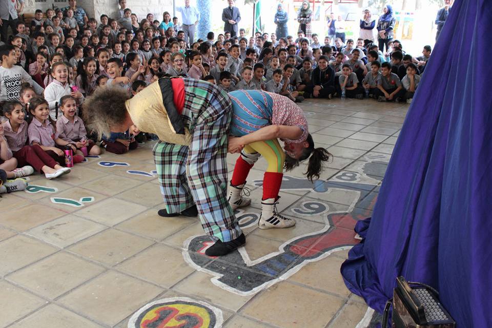 A clown show at school